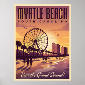 Myrtle Beach South Carolina Reis in het Verleden Poster