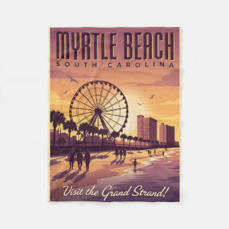 Myrtle Beach South Carolina Reis in stijl Fleece Deken