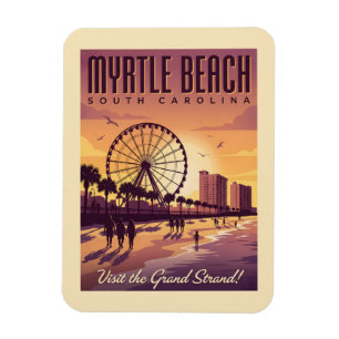 Myrtle Beach South Carolina Reis in stijl Magneet