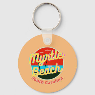 Myrtle Beach South Carolina Retro Sunset Sleutelhanger