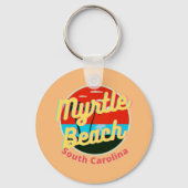 Myrtle Beach South Carolina Retro Sunset Sleutelhanger (Achterkant)