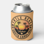 Myrtle Beach South Carolina Retro Sunset Souvenir Blikjeskoeler (Blikje Voorkant)