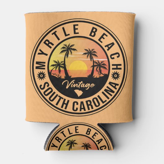 Myrtle Beach South Carolina Retro Sunset Souvenir Blikjeskoeler (Voorkant)