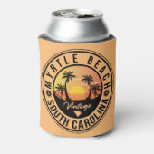 Myrtle Beach South Carolina Retro Sunset Souvenir Blikjeskoeler (Blikje Achterkant)