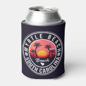 Myrtle Beach South Carolina Retro Sunset Souvenir Blikjeskoeler (Blikje Voorkant)