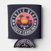 Myrtle Beach South Carolina Retro Sunset Souvenir Blikjeskoeler (Achterkant)