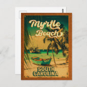 Myrtle Beach South Carolina Retro Sunset Souvenir Briefkaart (Voorkant / Achterkant)