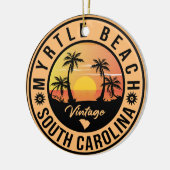 Myrtle Beach South Carolina Retro Sunset Souvenir Keramisch Ornament (Links)