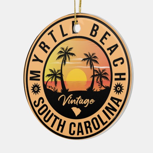 Myrtle Beach South Carolina Retro Sunset Souvenir Keramisch Ornament (Links)