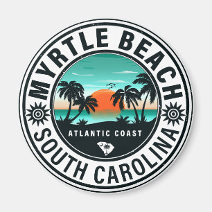 Myrtle Beach South Carolina Retro Sunset Souvenirs Magneet