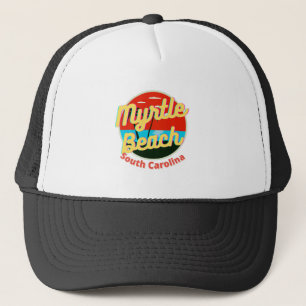 Myrtle Beach South Carolina Retro Sunset Trucker Pet