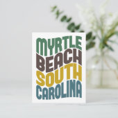 Myrtle Beach South Carolina Retro Wave Briefkaart (Staand voorkant)