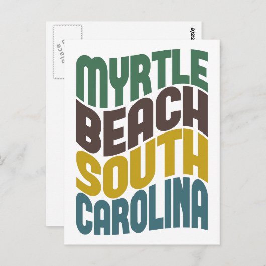 Myrtle Beach South Carolina Retro Wave Briefkaart (Voorkant / Achterkant)