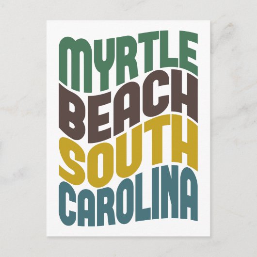 Myrtle Beach South Carolina Retro Wave Briefkaart (Voorkant)