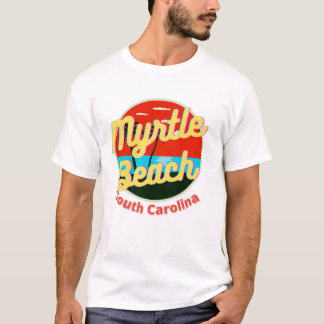 Myrtle Beach South Carolina Retro zonsondergang T-shirt