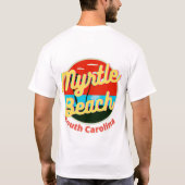 Myrtle Beach South Carolina Retro zonsondergang T-shirt (Achterkant)
