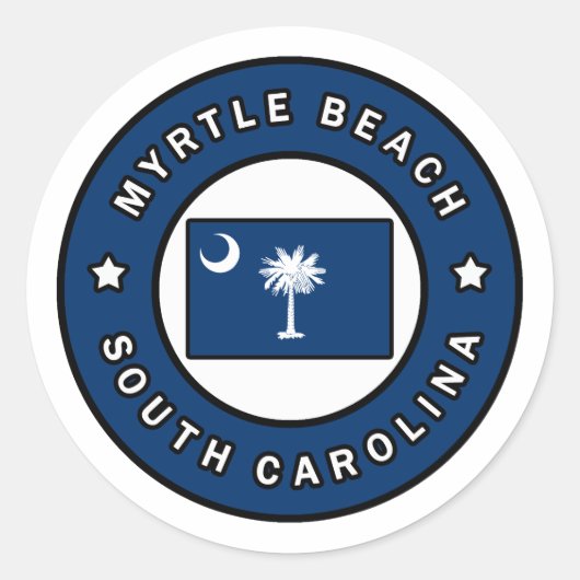 Myrtle Beach South Carolina Ronde Sticker (Voorkant)