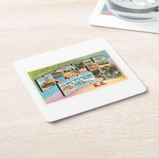 Myrtle Beach South Carolina SC Briefkaart- Kartonnen Onderzetters (Schuin)