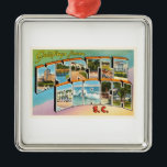 Myrtle Beach South Carolina SC  Briefkaart- Metalen Ornament<br><div class="desc">Myrtle Beach,  South Carolina SC

Een nostalgisch,  vintage reissouvenir briefkaart afbeelding,  een authentiek retrodesign. Groeten van de Amerikaanse Travelog Virtual Touring Company!</div>