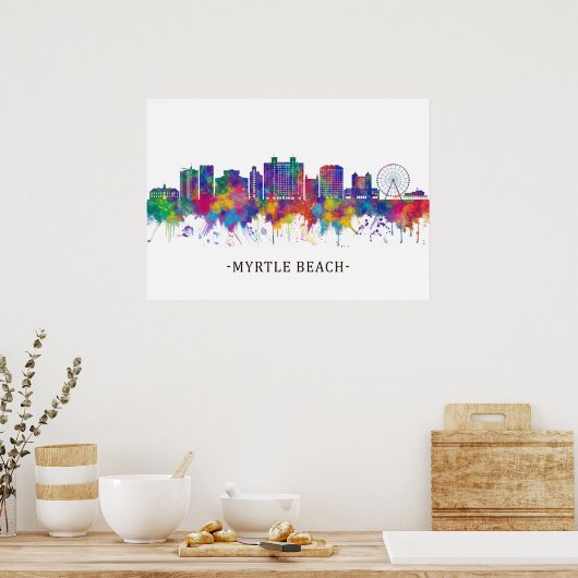 Myrtle Beach South Carolina Skyline Poster (Keuken)