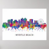 Myrtle Beach South Carolina Skyline Poster (Voorkant)