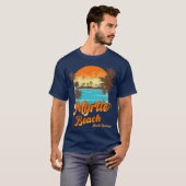 Myrtle Beach South Carolina Summer Vacation Palm T-shirt (Voorkant volledig)