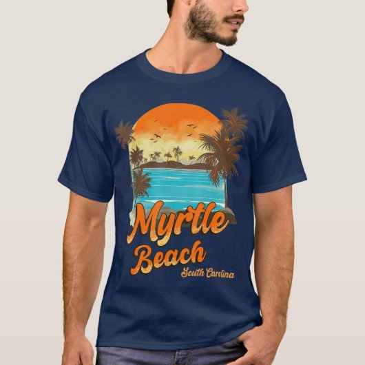 Myrtle Beach South Carolina Summer Vacation Palm T-shirt (Voorkant)