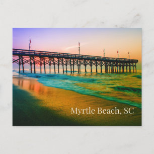 Myrtle Beach, South Carolina Sunset bij de Pier Briefkaart