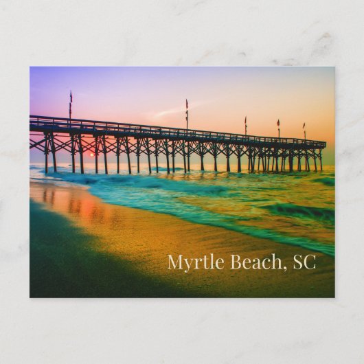 Myrtle Beach, South Carolina Sunset bij de Pier Briefkaart (Voorkant)