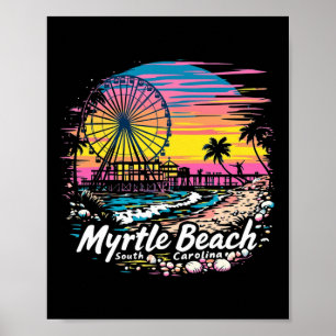 Myrtle Beach South Carolina Sunset Skyline Poster