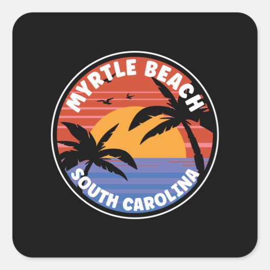 Myrtle Beach South Carolina Sunset Vierkante Sticker (Voorkant)