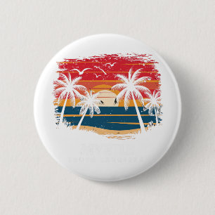 Myrtle Beach South Carolina Surfboarder Palmboom  Ronde Button 5,7 Cm
