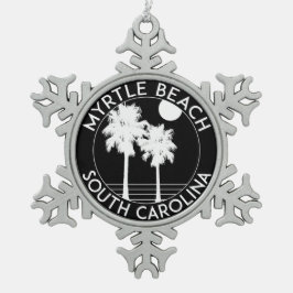 Myrtle Beach South Carolina Tin Sneeuwvlok Ornament