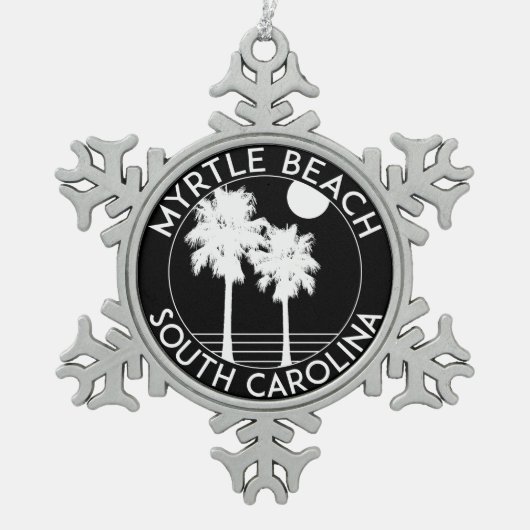 Myrtle Beach South Carolina Tin Sneeuwvlok Ornament (Voorkant)
