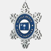 Myrtle Beach South Carolina Tin Sneeuwvlok Ornament (Rechts)