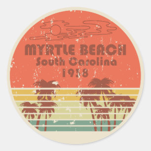 Myrtle Beach South Carolina uit vroeger tijden Ronde Sticker