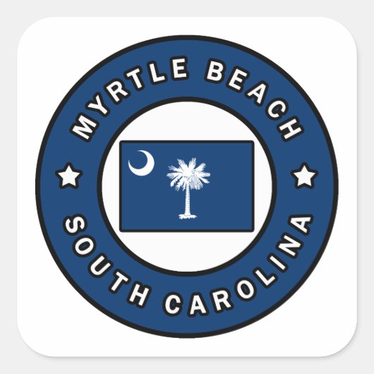 Myrtle Beach South Carolina Vierkante Sticker (Voorkant)