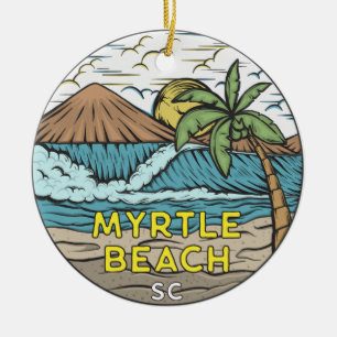Myrtle Beach South Carolina Vintage Keramisch Ornament