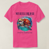 Myrtle Beach South Carolina Waterverf Happy Zee T T-shirt (Design voorkant)
