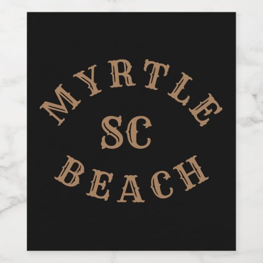 Myrtle Beach, South Carolina Wijn Etiket (Enkel label)