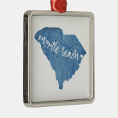 Myrtle Beach South Carolina Wood Grain Metalen Ornament (Rechts)