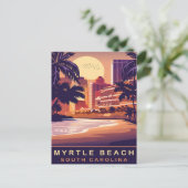 Myrtle Beach, Sunset, South Carolina, Reizen Briefkaart (Staand voorkant)