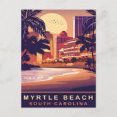 Myrtle Beach, Sunset, South Carolina, Reizen Briefkaart (Voorkant)