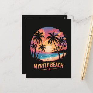 Myrtle Beach Vakantie Surfer Feestdagenkaart