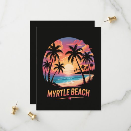 Myrtle Beach Vakantie Surfer Save The Date (Voorkant / Achterkant in situ)