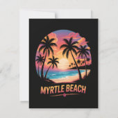Myrtle Beach Vakantie Surfer Save The Date (Achterkant)