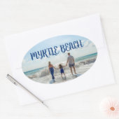 Myrtle Beach Verander naar elke strand-souvenir Ovale Sticker (Envelop)
