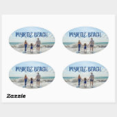 Myrtle Beach Verander naar elke strand-souvenir Ovale Sticker (Vel)