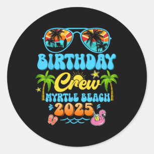 Myrtle Beach Verjaardagsbemanning Vakantie Cruise Ronde Sticker