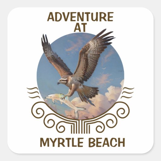 Myrtle beach vierkante sticker (Voorkant)